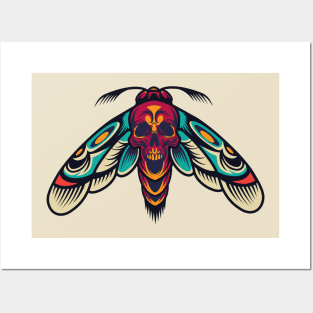 butterfly skull body Posters and Art